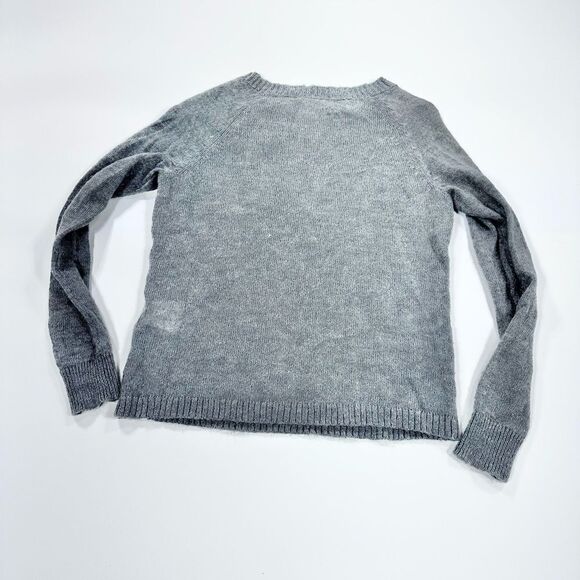 Woolrich winking owl print frost grey wool crew neck sweater S - Picture 3 of 11